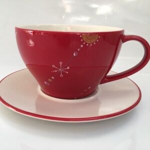 Starbucks Red Christmas Tree Mug Holiday Coffee Cup & Saucer Set 2006 Holiday